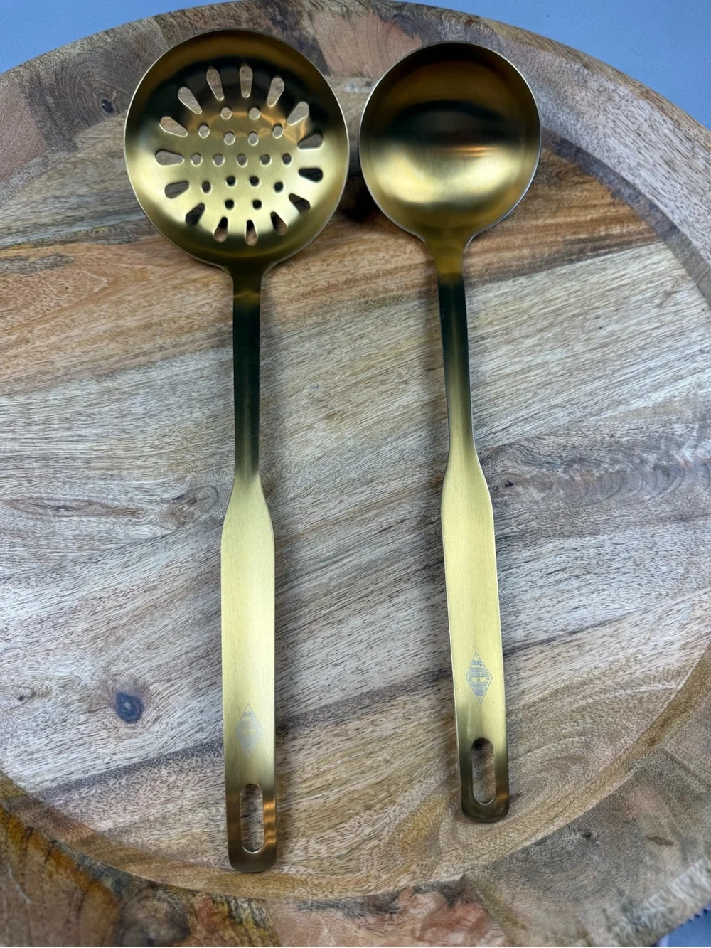 Joe Hale Gold Ladle & Slotted Serving Spoon 2 Piece Set